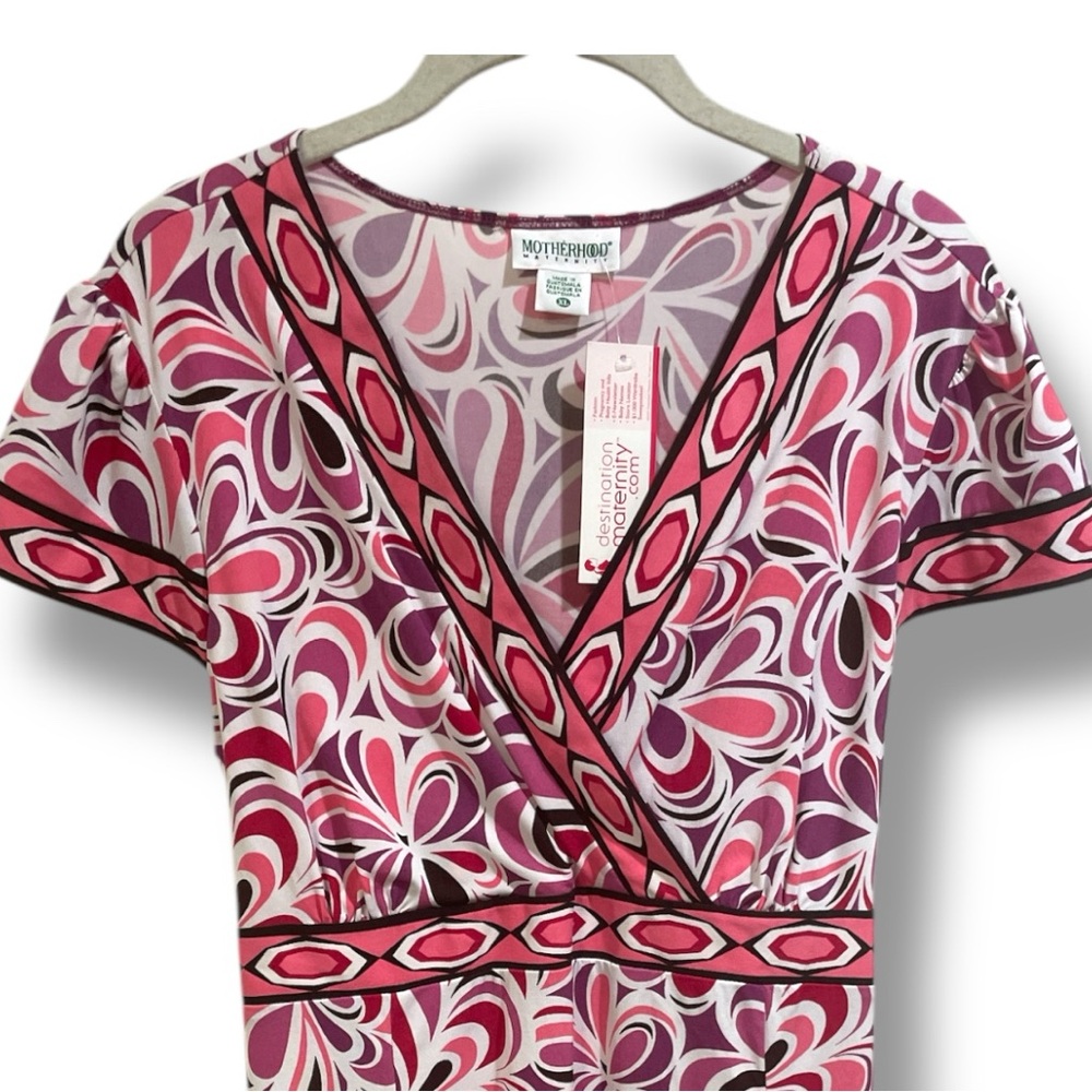 Motherhood Maternity Pink and White Patterned Dress size XL - Picture 4 of 9